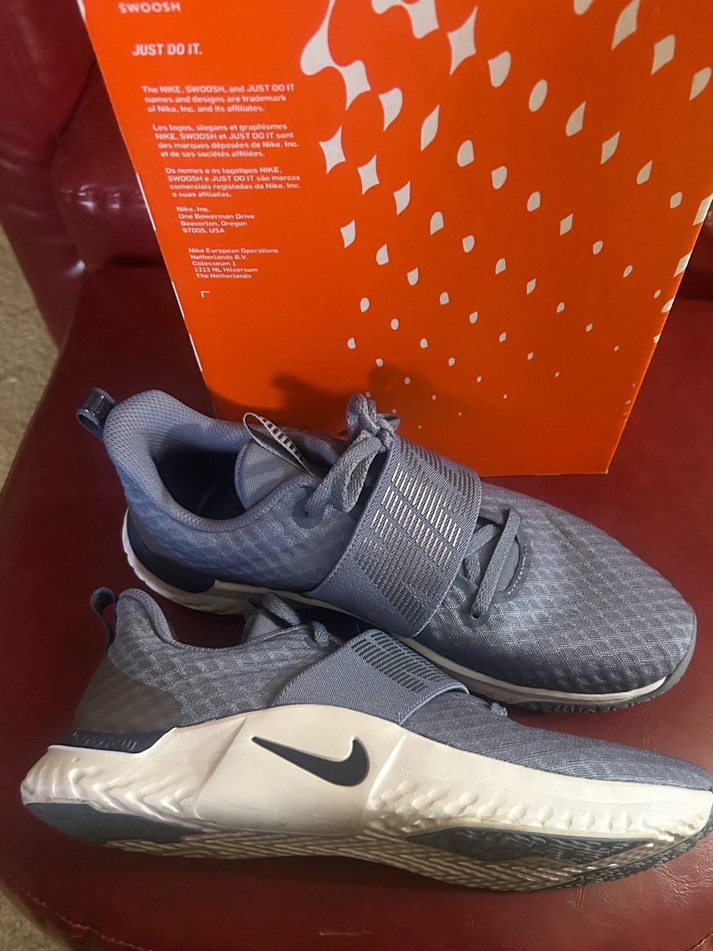 Nike Gray Mesh Training Sneakers with White Midsole
